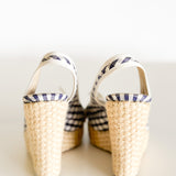 Slingback Gingham Wedge