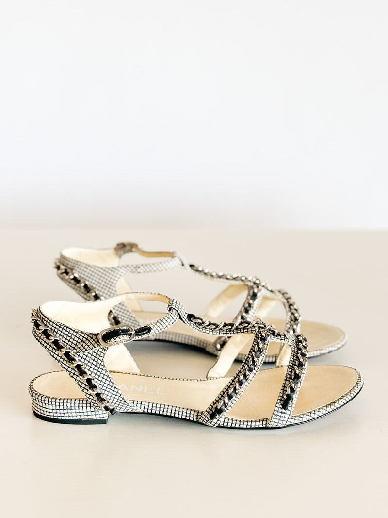 Chain Leather Sandal
