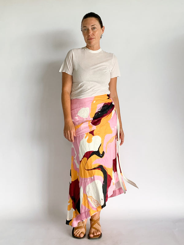 Psychedelia Waterfall Midi Skirt