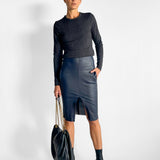 Metallic Long Sleeve Crew Top