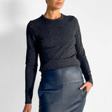 Metallic Long Sleeve Crew Top