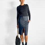 Metallic Long Sleeve Crew Top