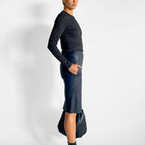 Metallic Long Sleeve Crew Top