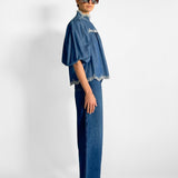 Laurel Scallop Denim Blouse
