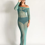 Mesh Knit Maxi Dress