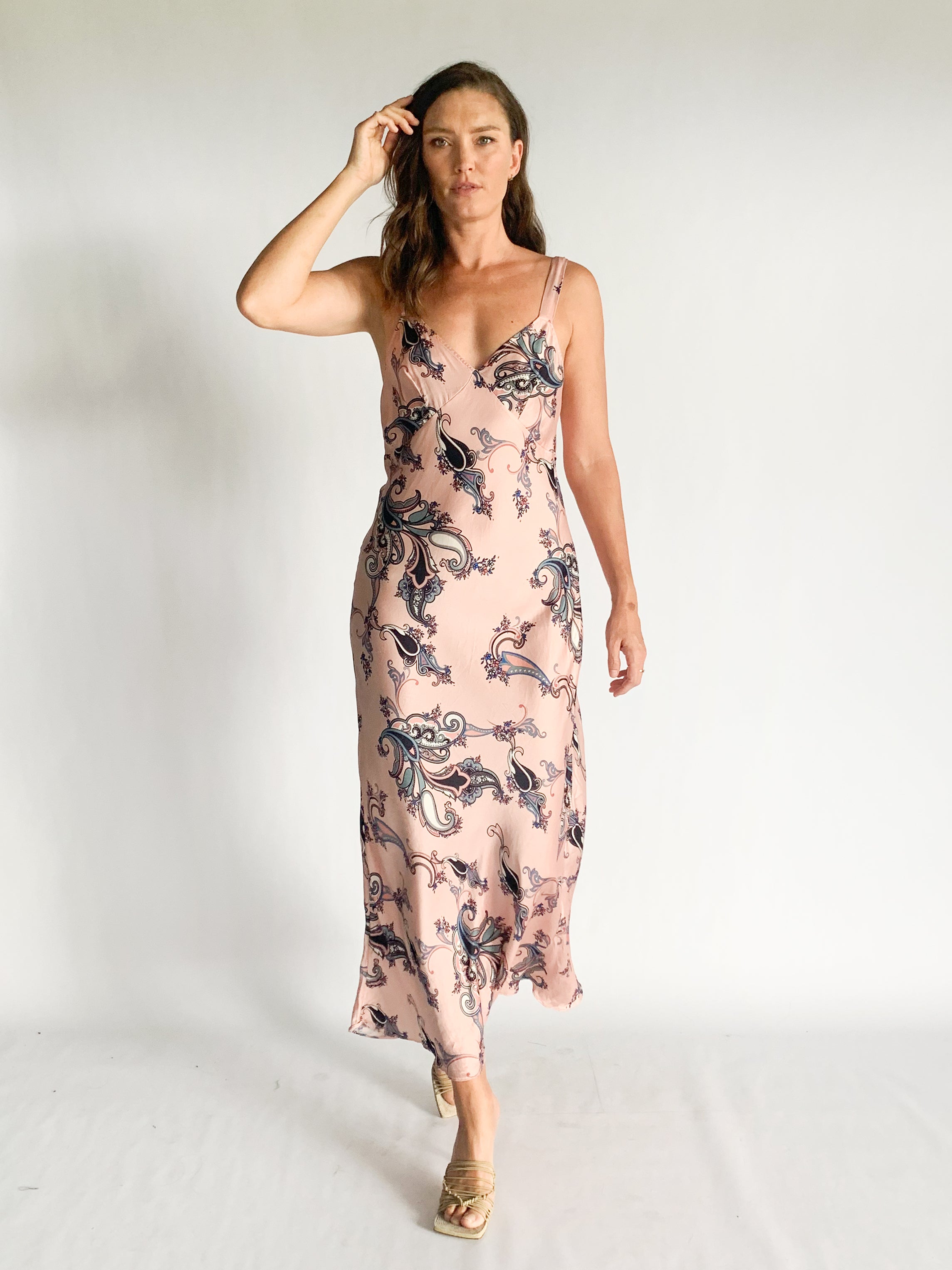 silk laundry deco ruched dress Deco Ruched Dress Hazelnut