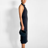 Raw Edge Halter Dress