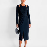 Willow Pleat Front Drape Dress