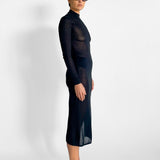 Sheer Ruched Dress
