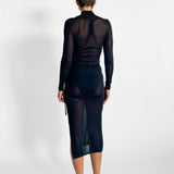 Sheer Ruched Dress