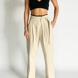 Linen Cinch Waist Pants