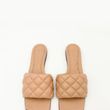 Quilted Leather Flat Sandals