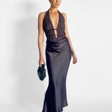 The Celine Satin Maxi Dress