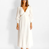 Magnolia Open Back Ruffle Midi Dress