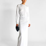 Side Cowl Long Sleeve Dress