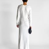 Side Cowl Long Sleeve Dress