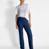 Ribbed Detail Flared Tight