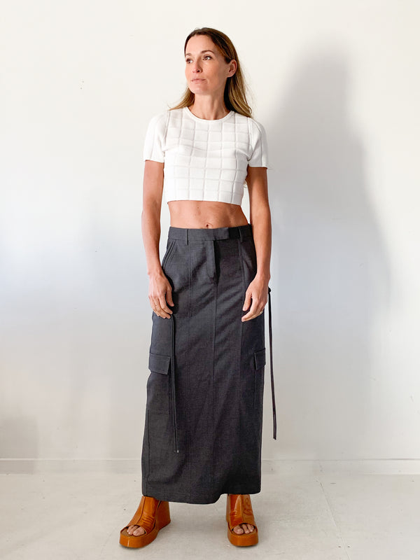 Solid & Striped Cropped Top, M