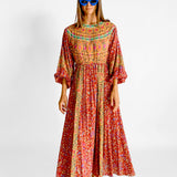 Es Canar Maxi High Neck Smock Dress