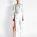 Revery High Split Long Sleeve Dress