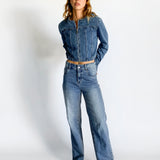 Straight Leg Denim Jeans