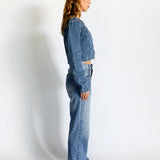 Straight Leg Denim Jeans