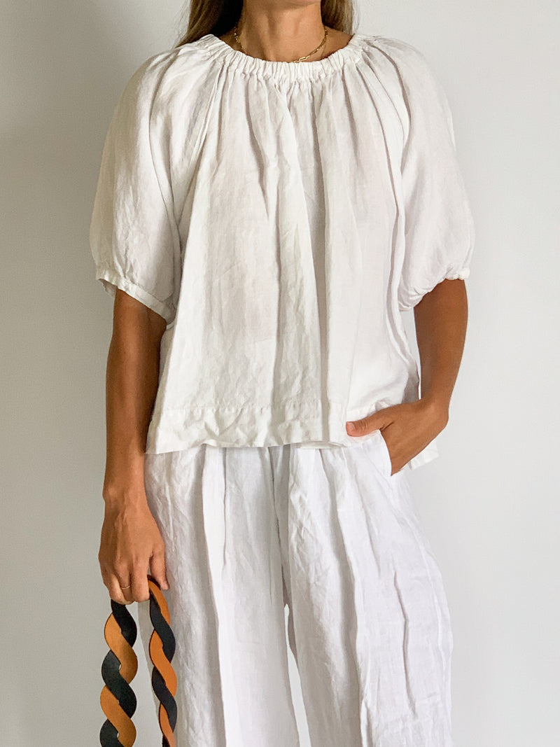 White Linen Shirt And Pant Set
