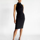 High Neck Midi Dress