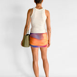 Ruched Mesh Mini Skirt