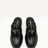 Brushed Leather Mules