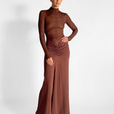 Fusion Long Sleeve Gathered Dress