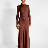 Fusion Long Sleeve Gathered Dress