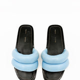 Puffy Quilted Leather Slides