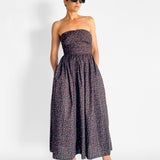 Strapless Lace Up Dress