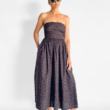 Strapless Lace Up Dress