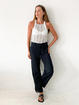 Wide-Leg Cady Cropped Trousers