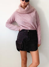 Pocket-Detail Denim Mini Skirt