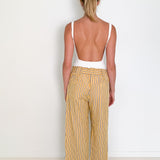 Stripe Cotton-Poplin Wide-Leg Pants