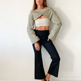 Cotton Twill Cropped Pants