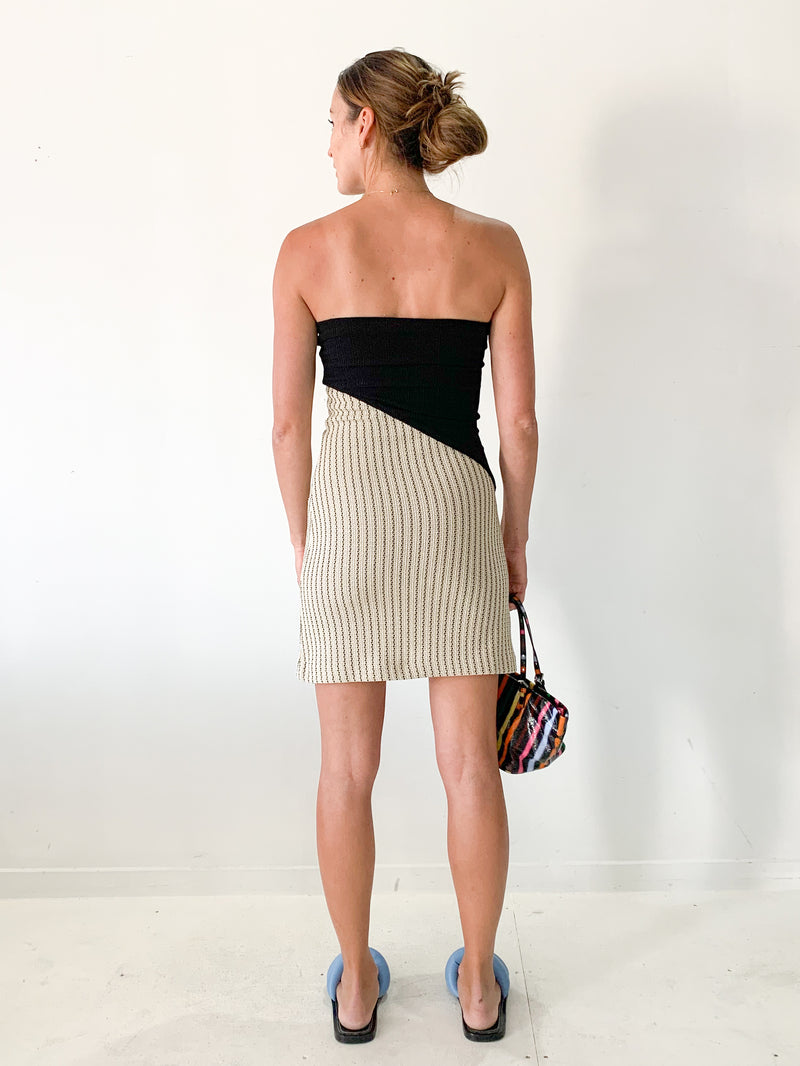 Raffia Stripe Mini Dress