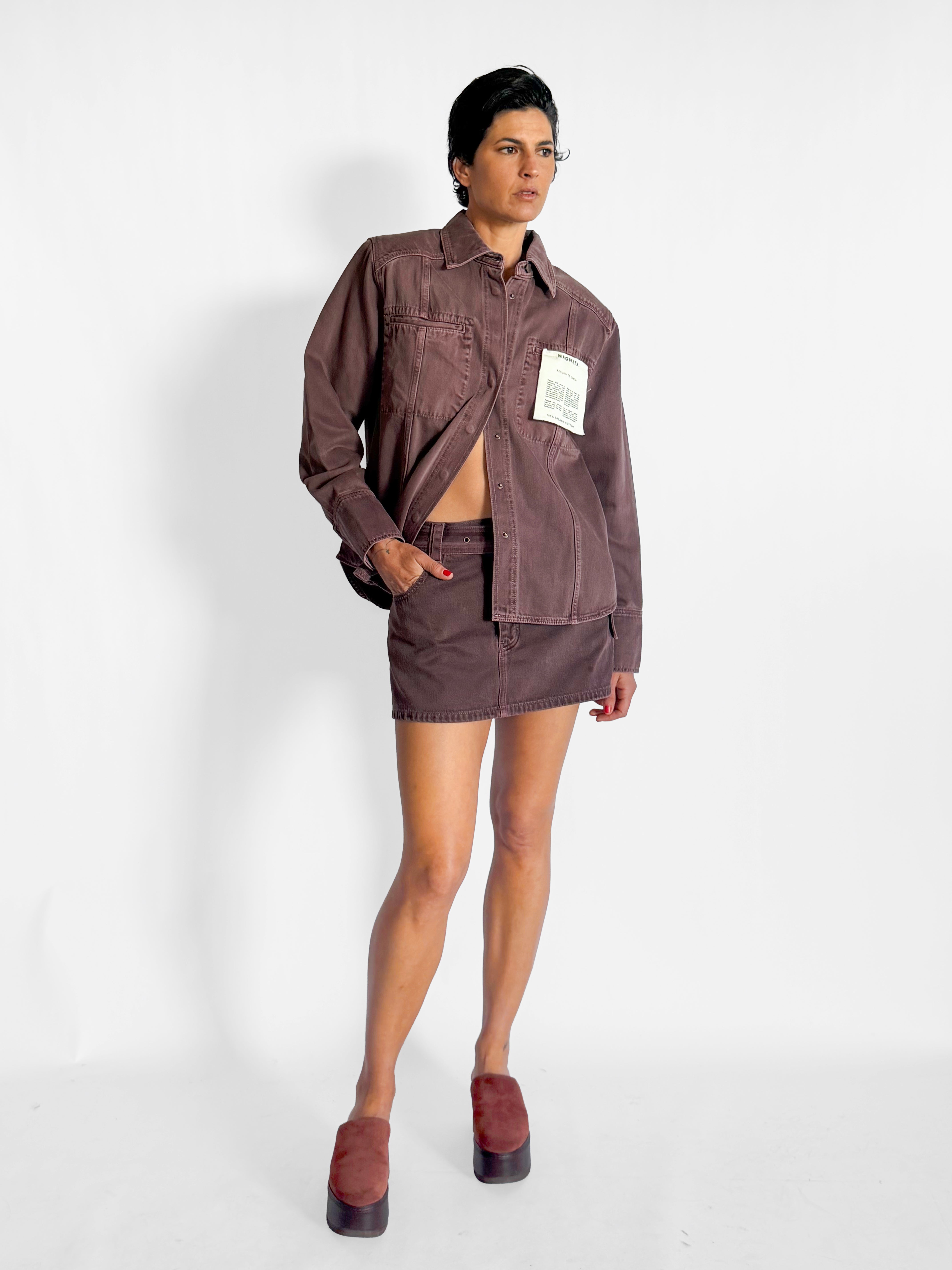 Nagnata Vegetable Dye Belted Mini Skirt, image 1 of 4