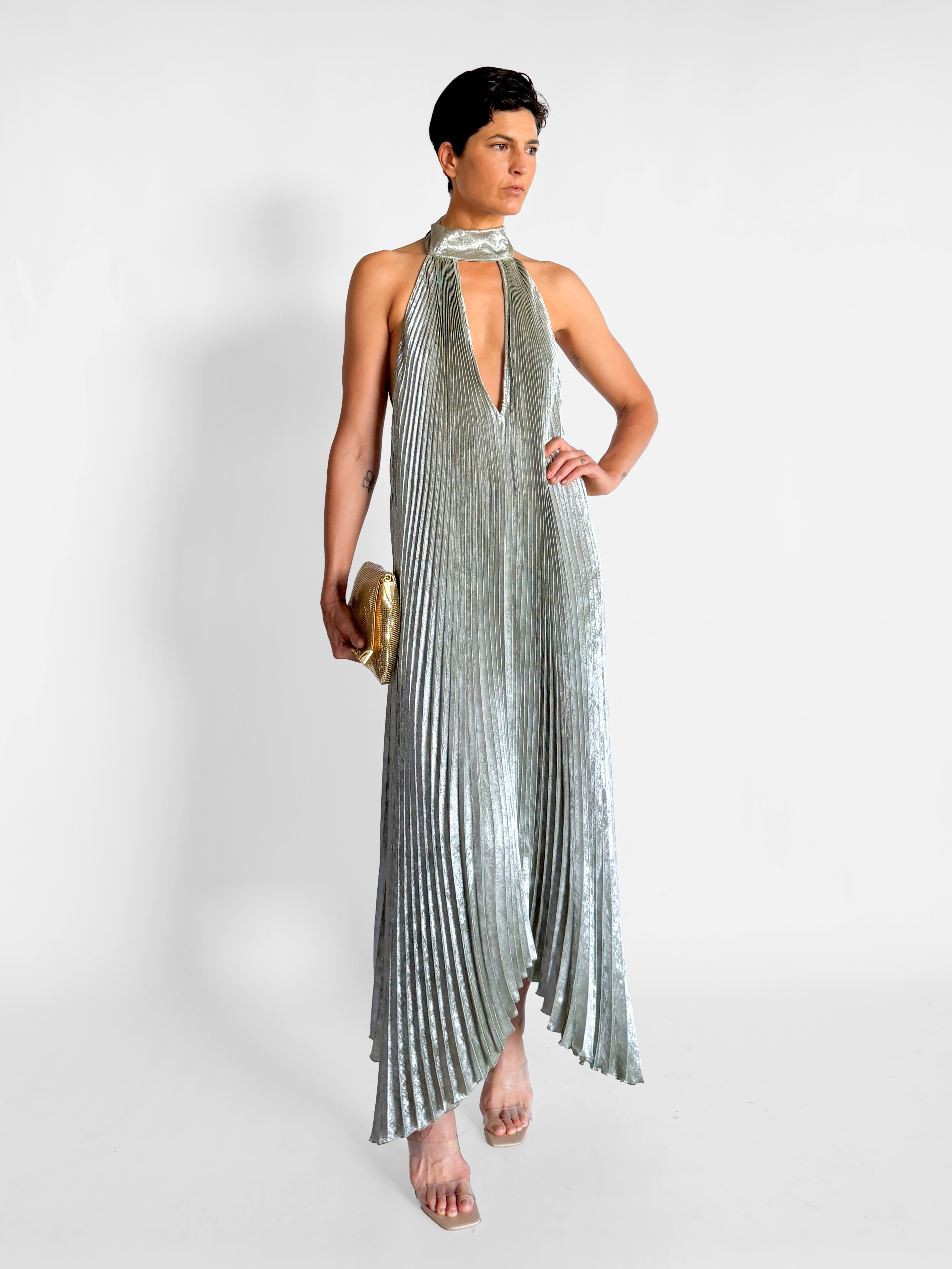 L'idee Pleat Halter Dress, image 1 of 4