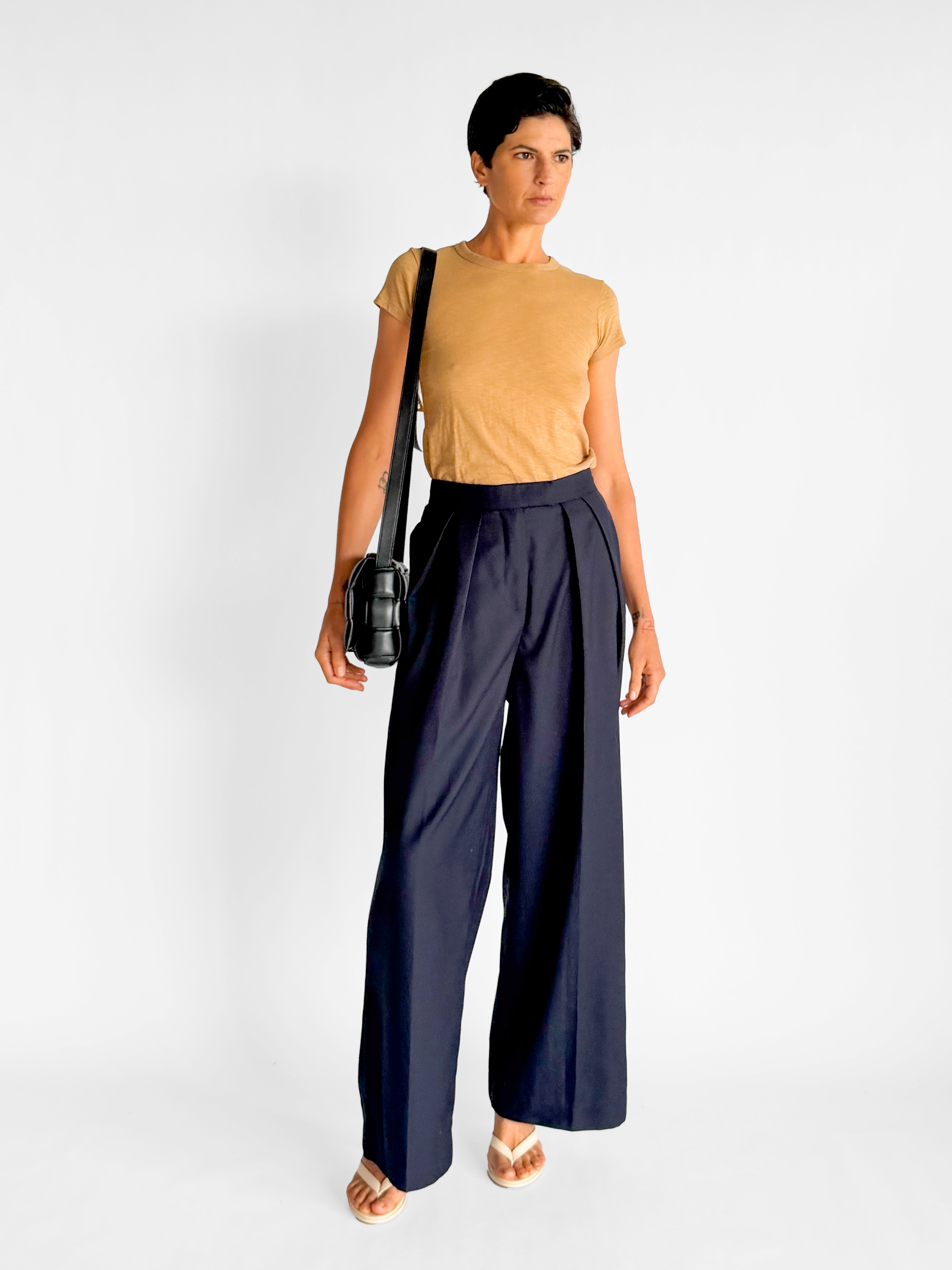 Courtney Zheng Georg Double Pleat Wide Leg Pants, image 1 of 4
