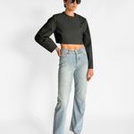 Ganni Striped Cropped Blazer, image 1 of 4