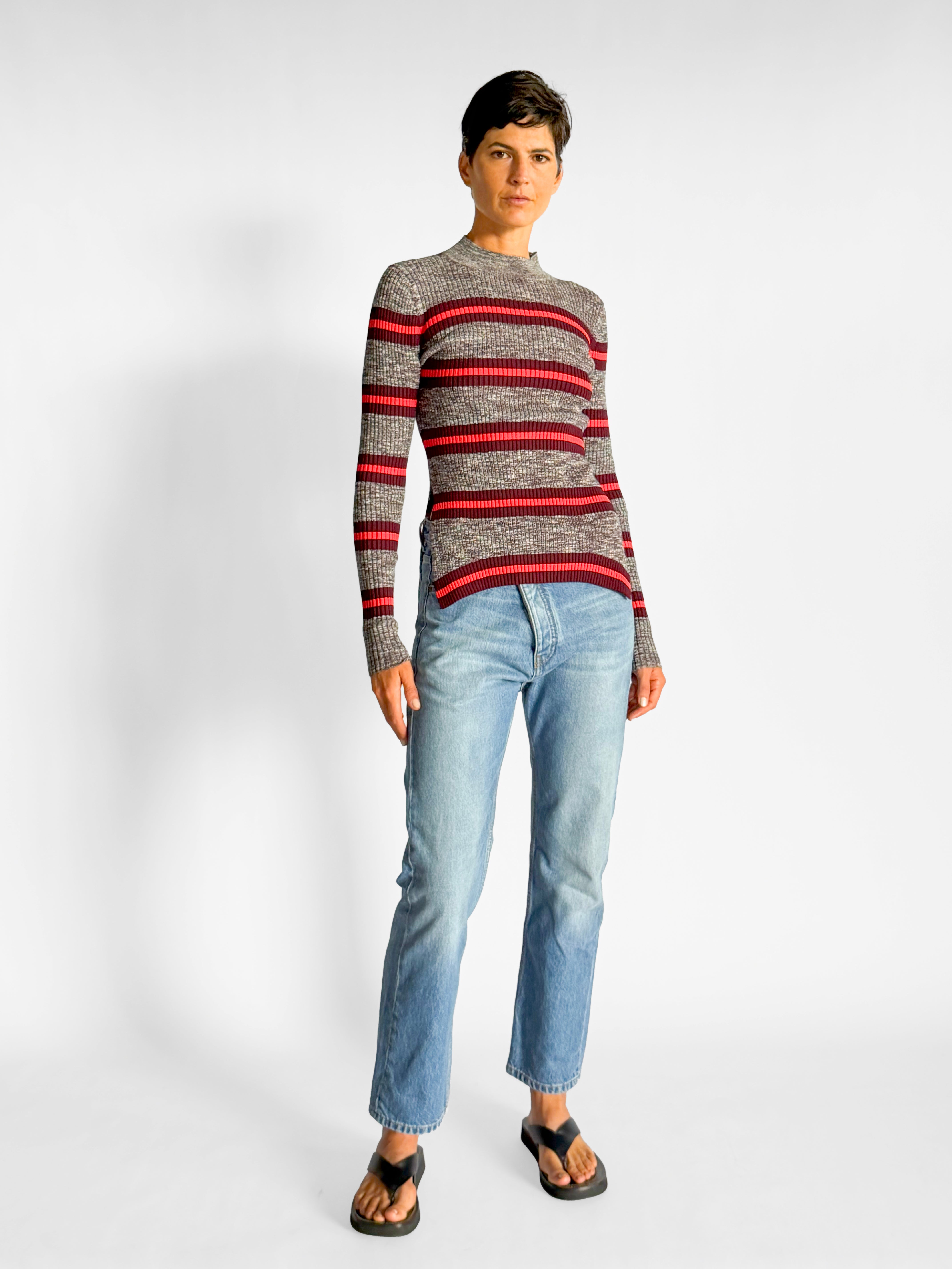 Proenza Schouler Long Sleeved Marled Striped Sweater, image 1 of 5