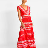 Self Portrait Ruffled Plisse-Georgette Maxi Dress, image 1 of 5