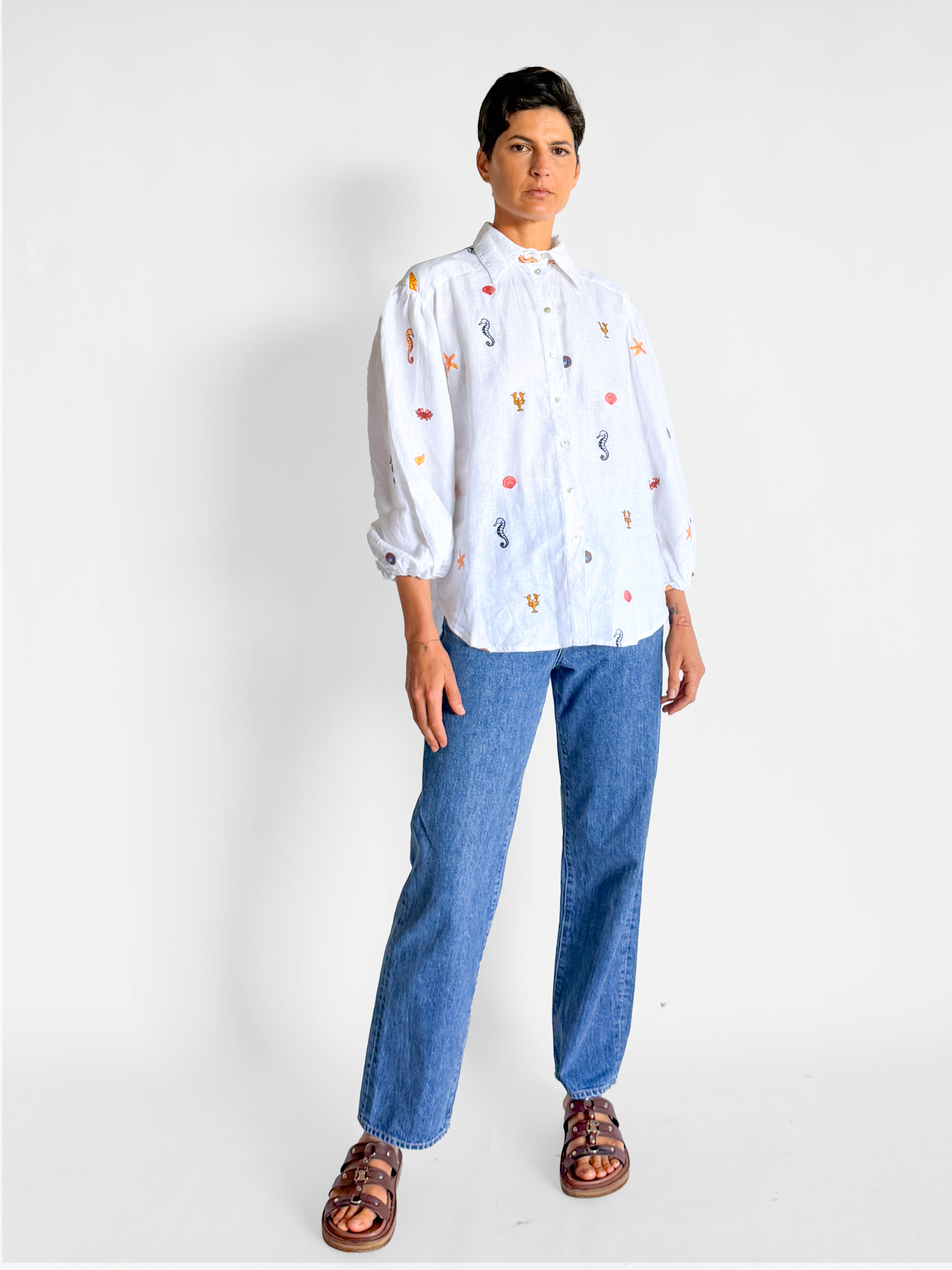 Alemais Under the Sea Embroidered Shirt, image 1 of 6