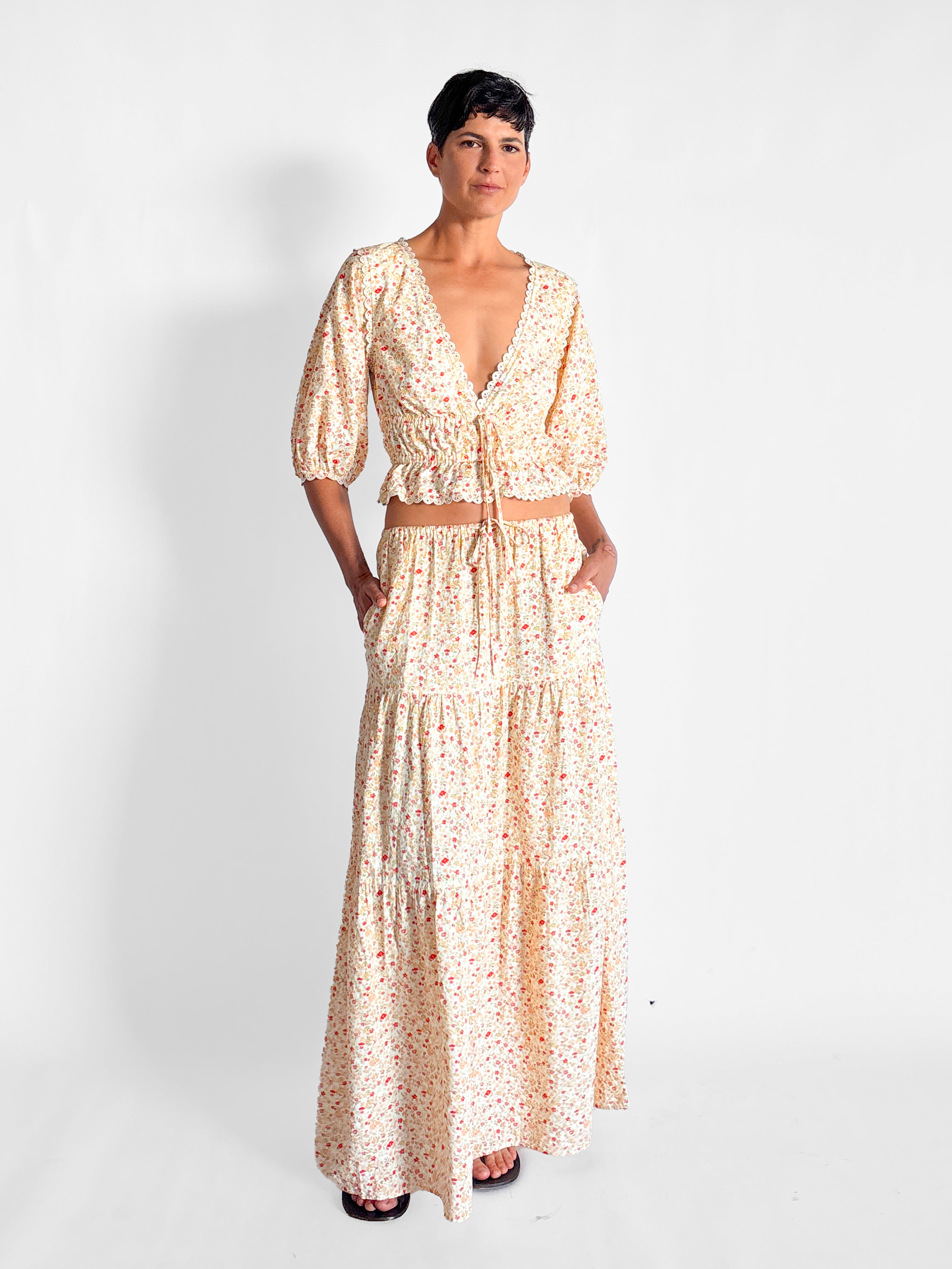 Peony Weekend Maxi Skirt & Top Set, image 1 of 4