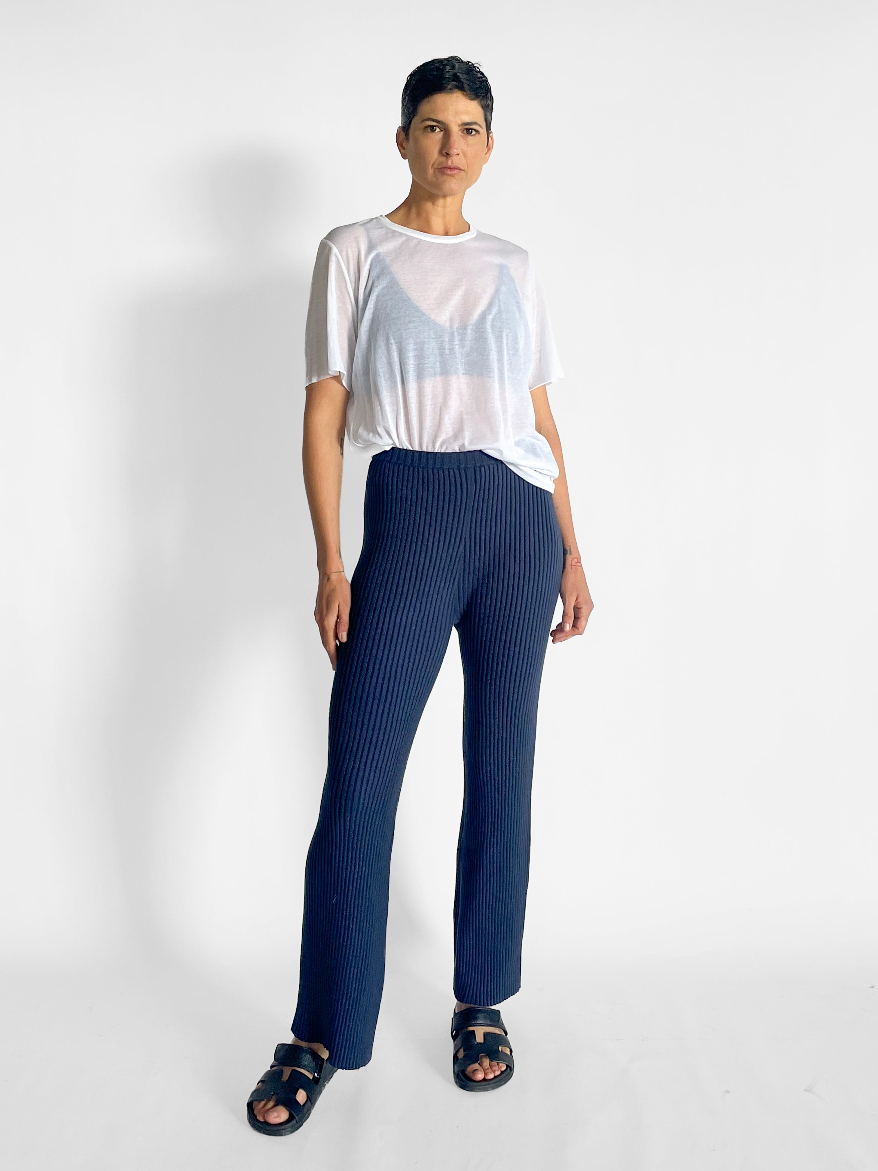 Bassike Ribbed Detail Flared Tight, image 1 of 4