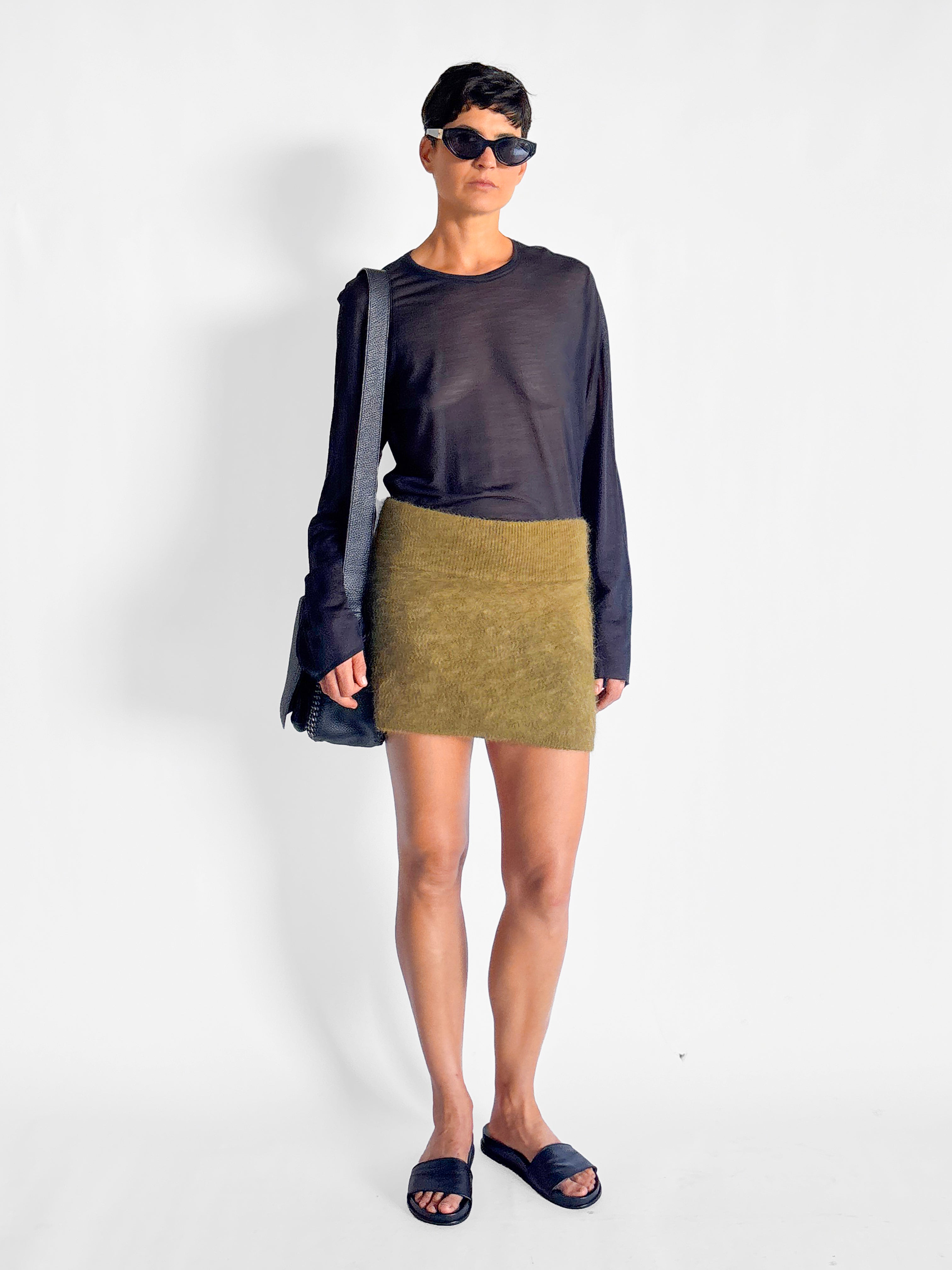 Nagnata Brushed Alpaca Mini Skirt, image 1 of 5